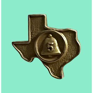 Vtg Commemorative Texas Bell Gold tone pin